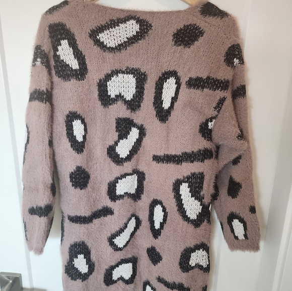 Mauve leopard print cardigan - Picture 5 of 5